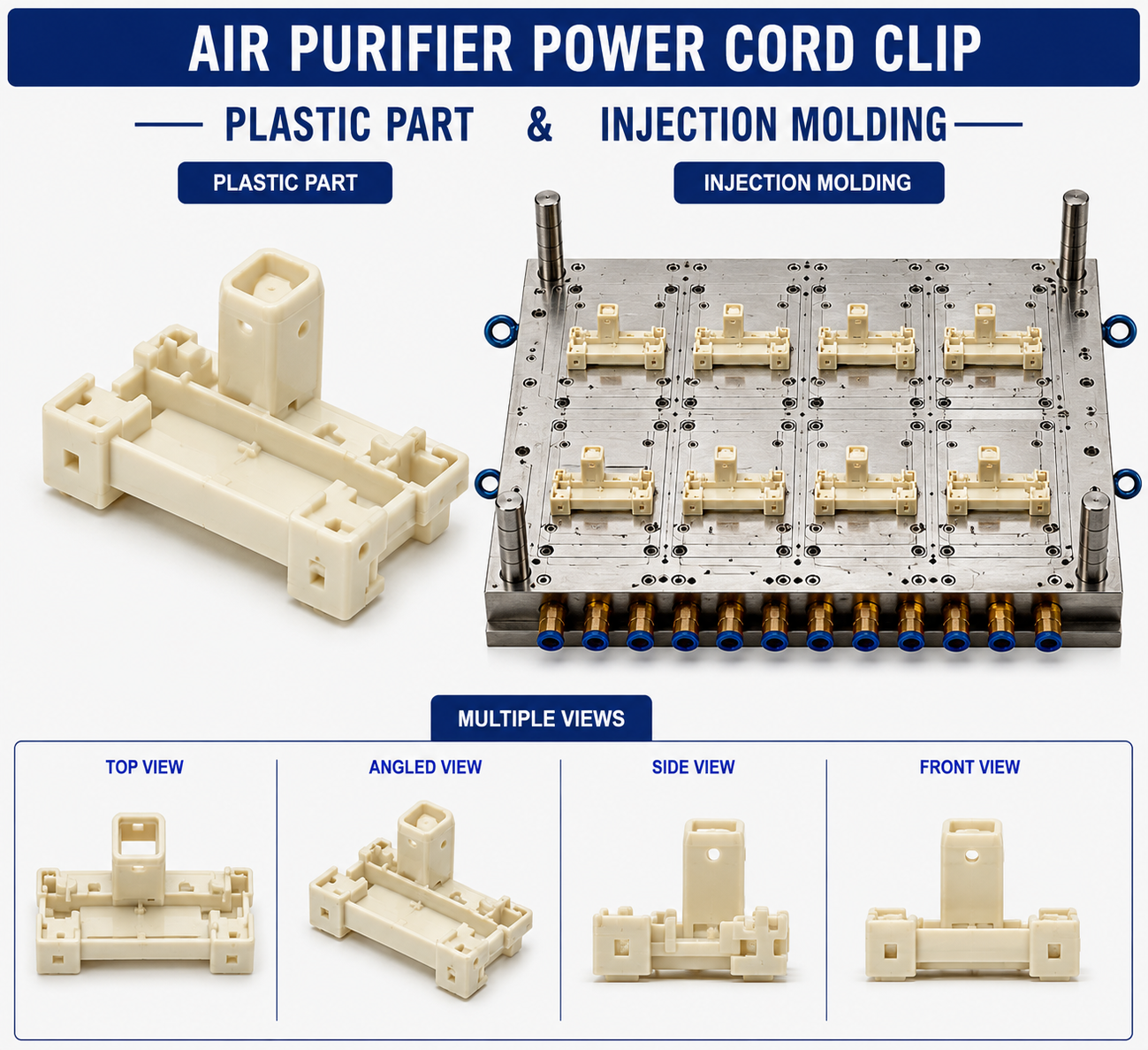 Air Purifier Plastic Power Cord Clip Mould and Moulding Service